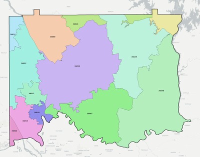 Elmore County AL ZIP code boundaries map