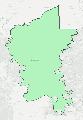 Greene County AL school district boundaries map