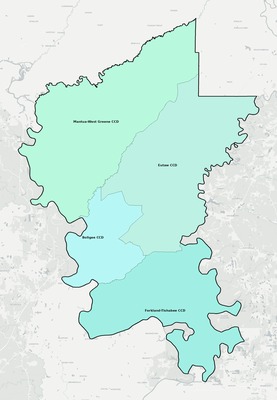 Greene County AL townships and subdivisions map