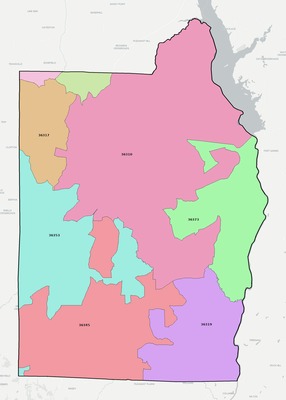 Henry County AL ZIP code boundaries map