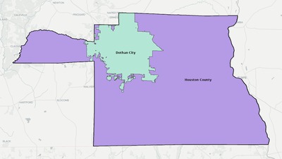 Houston County AL school district boundaries map
