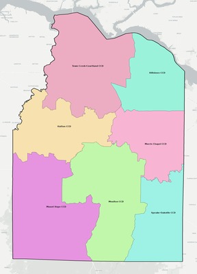 Lawrence County AL townships and subdivisions map