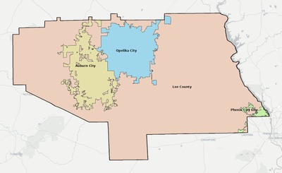 Lee County AL school district boundaries map