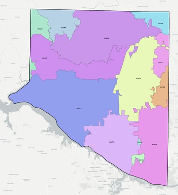 Limestone County AL ZIP code boundaries map