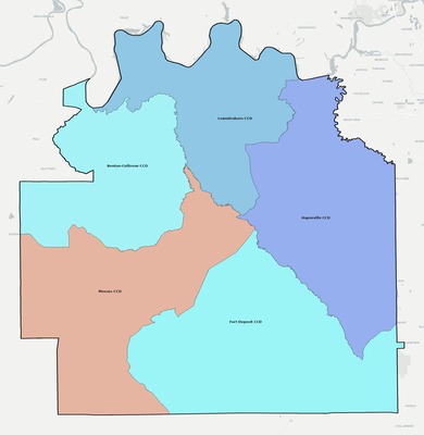 Lowndes County AL townships and subdivisions map