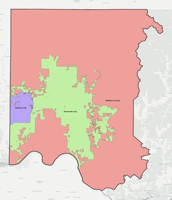 Madison County AL school district boundaries map