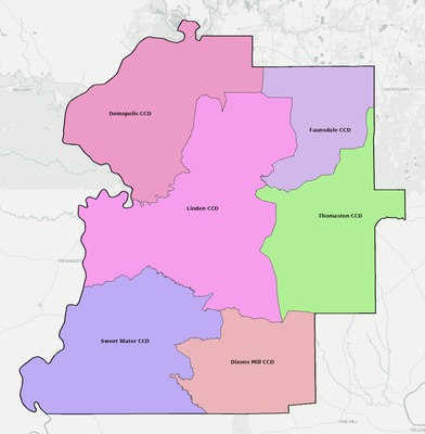 Marengo County AL townships and subdivisions map