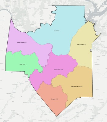Marshall County AL townships and subdivisions map
