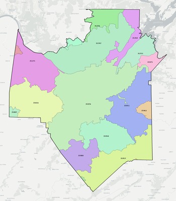 Marshall County AL ZIP code boundaries map