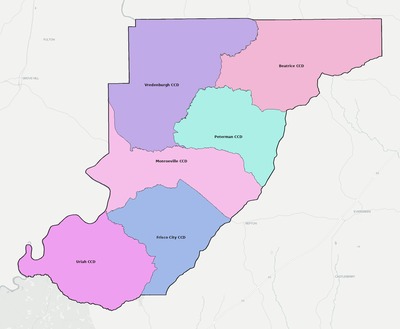 Monroe County AL townships and subdivisions map