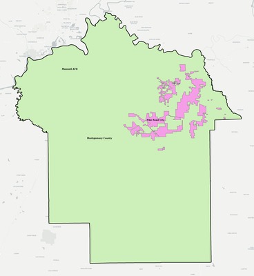 Montgomery County AL school district boundaries map