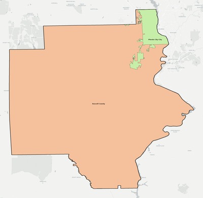 Russell County AL school district boundaries map