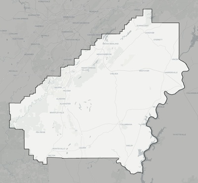 Shelby County AL county basemap context