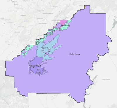 Shelby County AL school district boundaries map