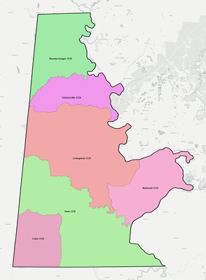 Sumter County AL townships and subdivisions map