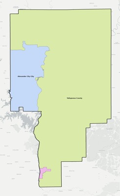 Tallapoosa County AL school district boundaries map