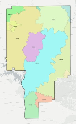 Tallapoosa County AL ZIP code boundaries map