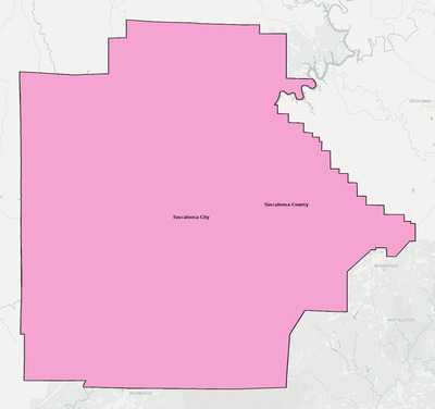 Tuscaloosa County AL school district boundaries map