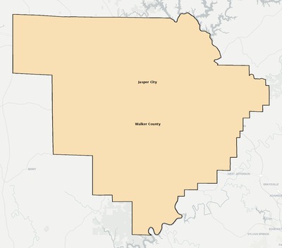 Walker County AL school district boundaries map