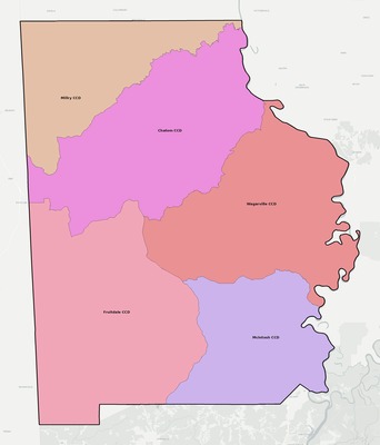 Washington County AL townships and subdivisions map