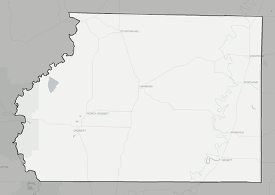 Ashley County AR county basemap context