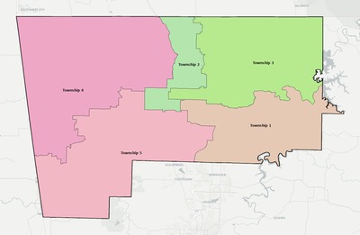 Benton County AR townships and subdivisions map