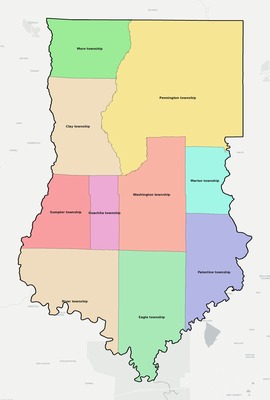 Bradley County AR townships and subdivisions map