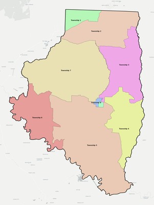 Calhoun County AR townships and subdivisions map