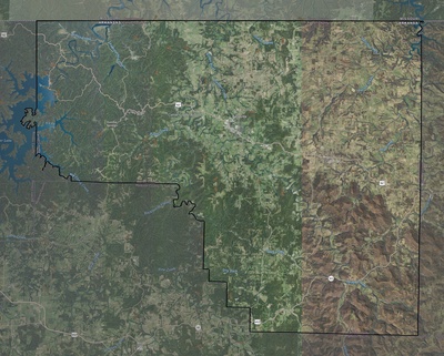 Carroll County AR USGS imagery and topo map