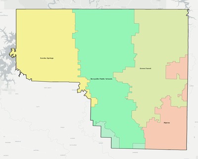 Carroll County AR school district boundaries map
