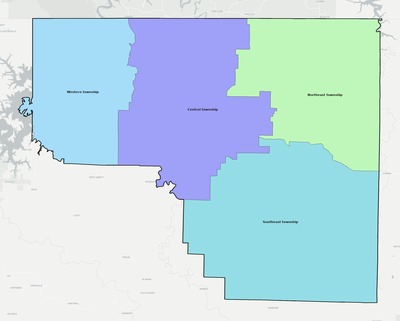 Carroll County AR townships and subdivisions map