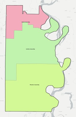 Chicot County AR townships and subdivisions map