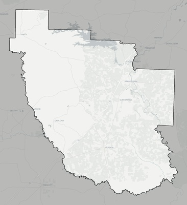 Clark County AR county basemap context