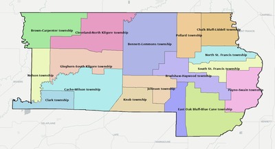 Clay County AR townships and subdivisions map