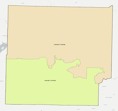 Cleburne County AR townships and subdivisions map