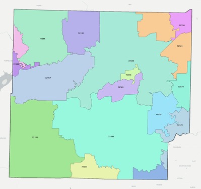 Cleburne County AR ZIP code boundaries map