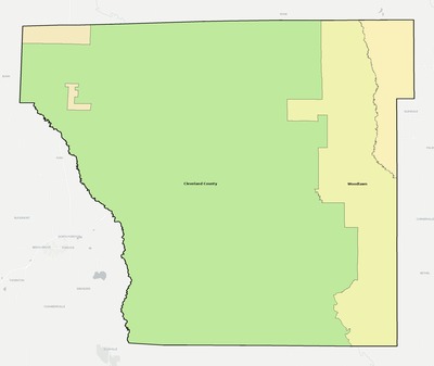 Cleveland County AR school district boundaries map
