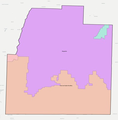 Columbia County AR school district boundaries map