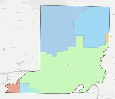 Conway County AR school district boundaries map