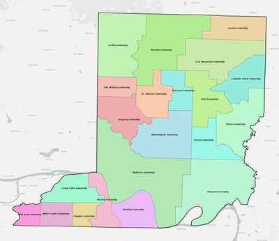 Conway County AR townships and subdivisions map