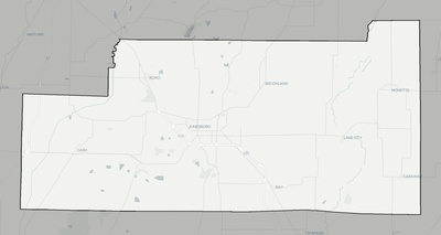 Craighead County AR county basemap context