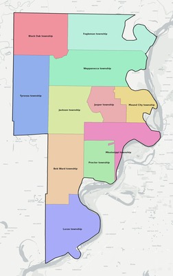 Crittenden County AR townships and subdivisions map
