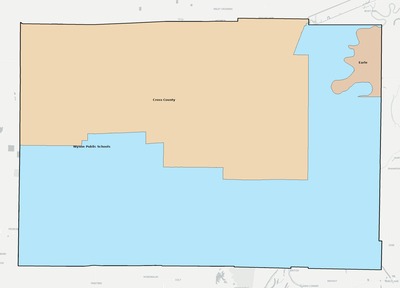 Cross County AR school district boundaries map