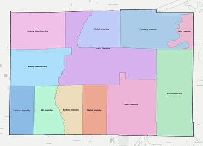 Cross County AR townships and subdivisions map