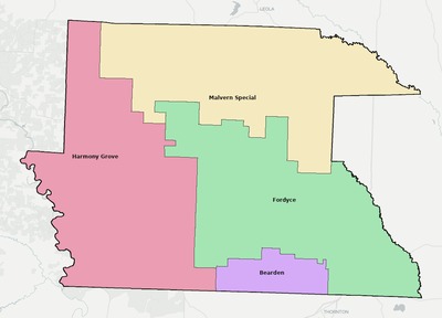 Dallas County AR school district boundaries map