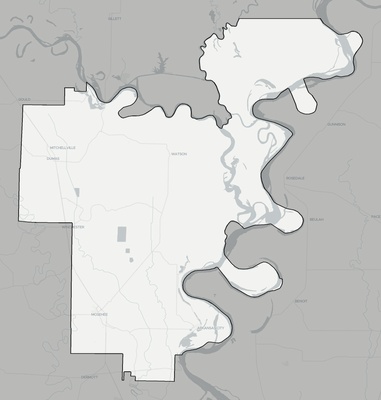 Desha County AR county basemap context