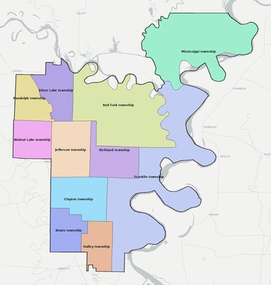 Desha County AR townships and subdivisions map