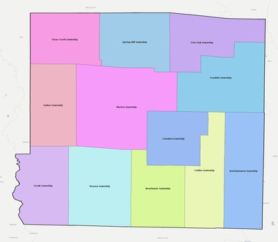 Drew County AR townships and subdivisions map