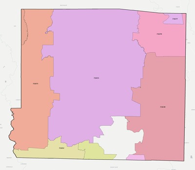 Drew County AR ZIP code boundaries map