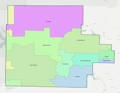 Garland County AR school district boundaries map